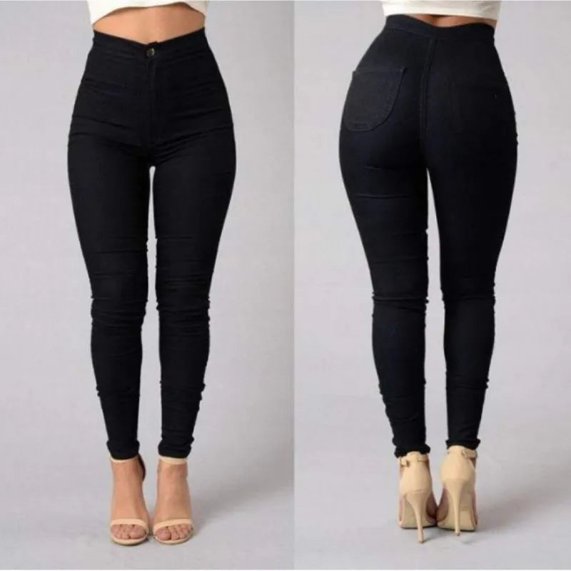 Calça Jeans de Cintura Alta Cruzada [CALÇA EFEITO BARRIGA CHAPADA]